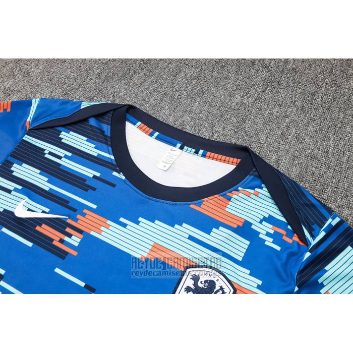 Chandal del Paises Bajos Manga Corta 2024 Azul - Pantalon Corto
